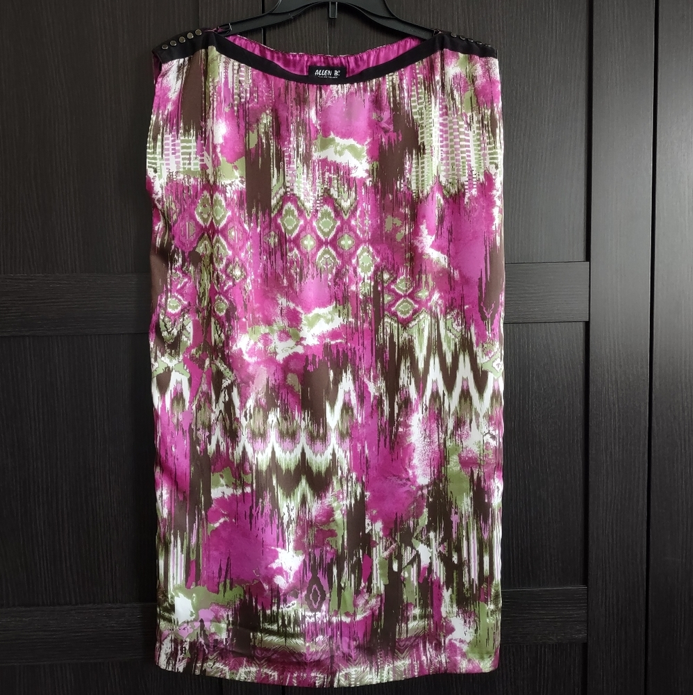 Allen B. Vibrant Pink/Brown Straight Style Dress